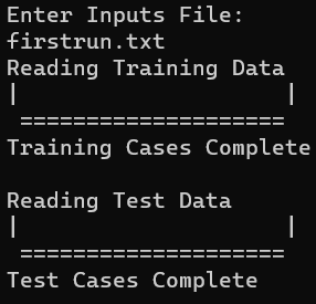 Input file and reading data